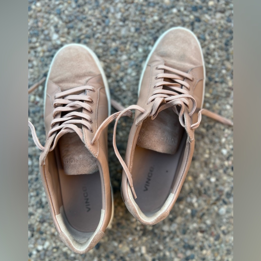 Vince - Leather, Beige Casual Sneakers